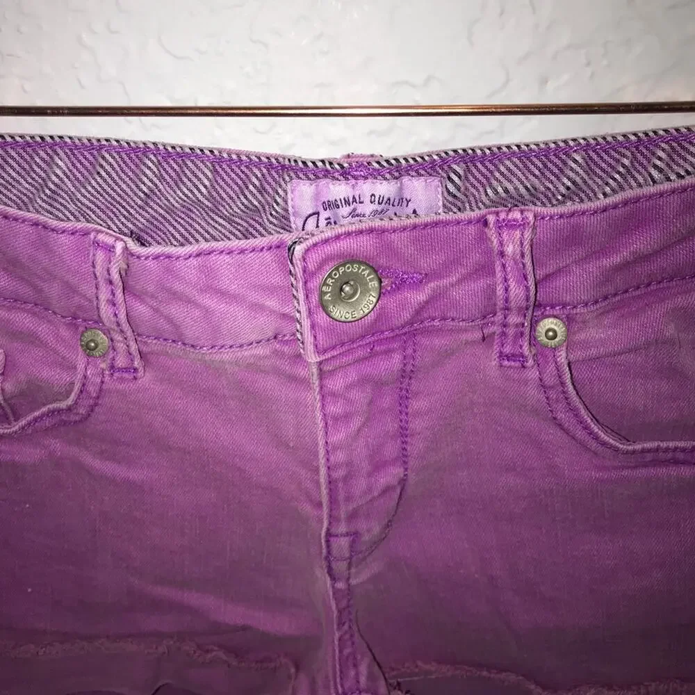 Aeropostale Purple Denim Shorts Size 5/6